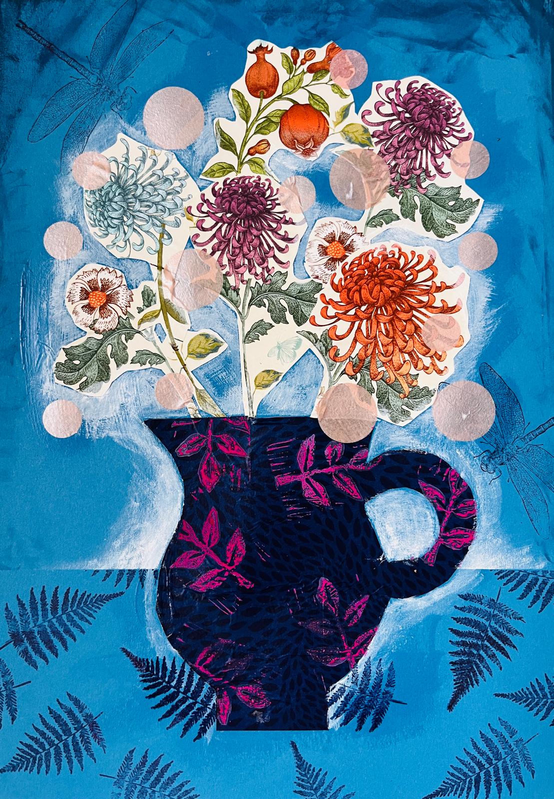 Bloemencollage van papier